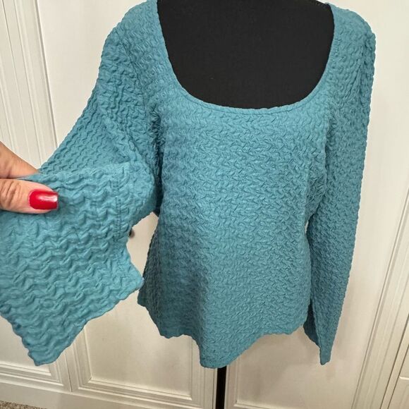 Maurices Knit Top‎ Teal Textured - Picture 2 of 4